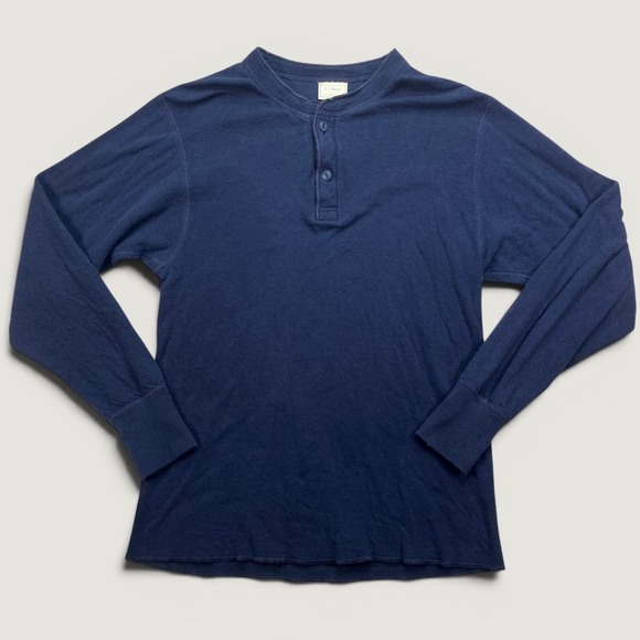 L.L. Bean Other - VTG LL Bean Mens Small River Driver Shirt Navy Blue Wool Blend Henley USA Made